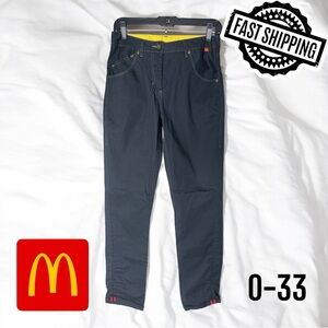 McDonalds Timeless Elements Pants Womens Size 0-33 Black Cuffed Employee Uniform